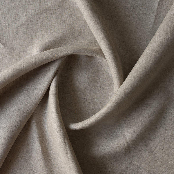 Natural Flax soft beige 100% linen fabric, 140 GSM, 60 LEA – close-up texture