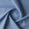 Navy Trellis linen–cotton blend fabric with navy diamond trellis print, 135 GSM, 40 LEA
