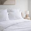 Pure White 100% Linen Duvet Cover