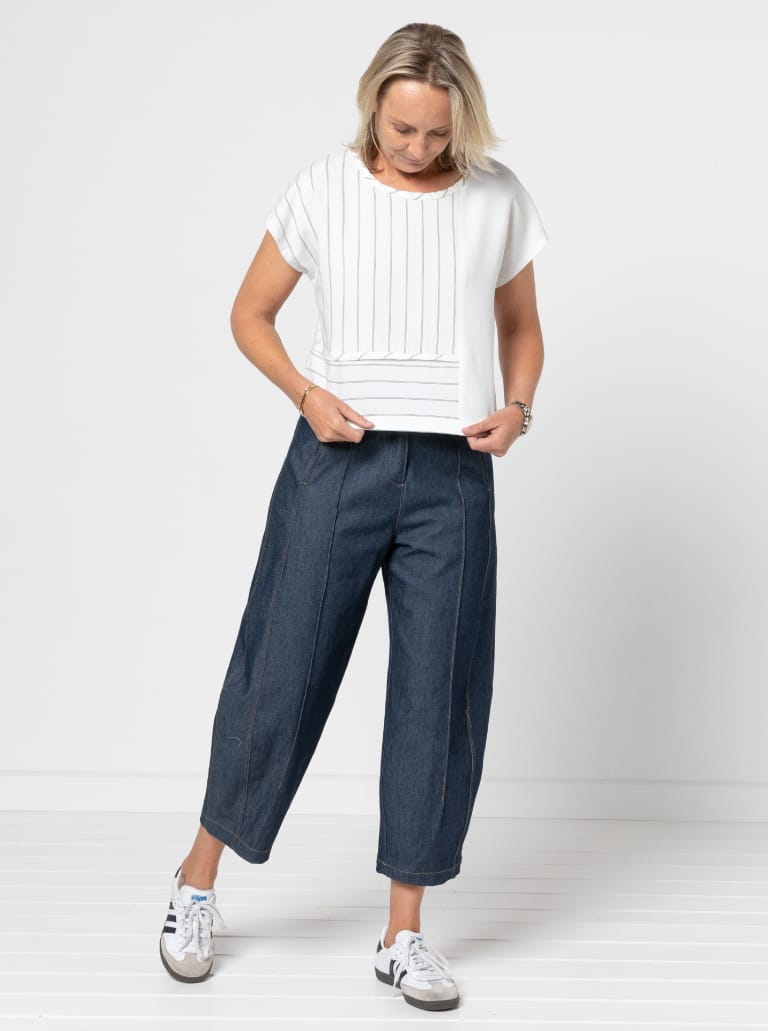 Quinn Woven Top Sewing Pattern | Square Cut, Boxy Shape, Panelling – de ...