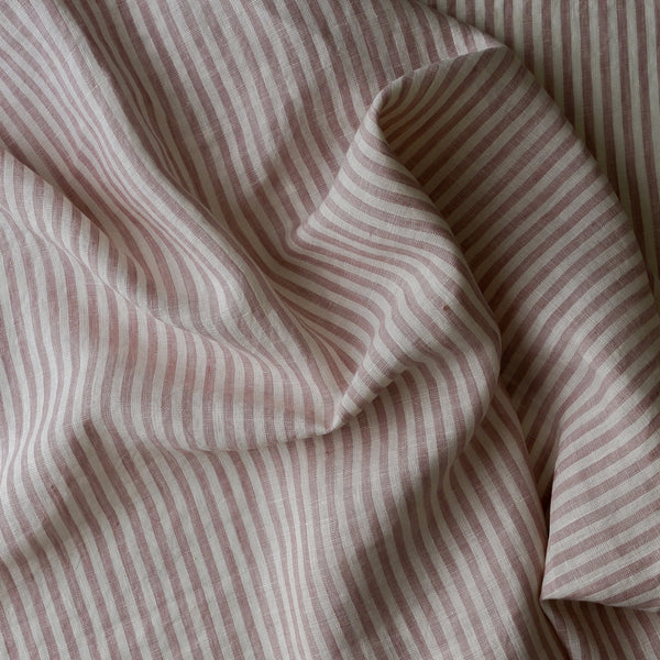 Rosewater Stripe Extra Wide 100% Linen Fabric