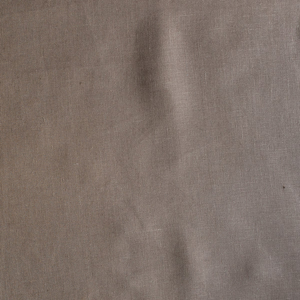 Rustic Cinder brown 100% linen fabric with natural texture, midweight 199 GSM plain weave