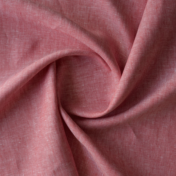Rustic Rose textured linen fabric in earthy rose-pink, 100% linen yarn dyed, 225 GSM, 25 LEA.