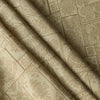 Sandprint linen fabric in slightly greenish beige with patchwork floral design, 140 GSM, 60 LEA