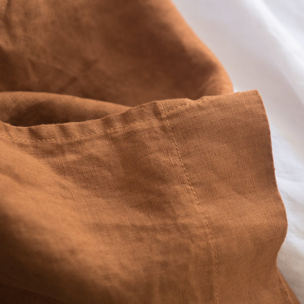 Close-up of Tobacco Brown fabric with a soft texture