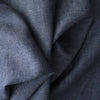 Twilight Navy deep blue-charcoal 100% linen fabric, 225 GSM, 25 LEA with visible yarn texture.