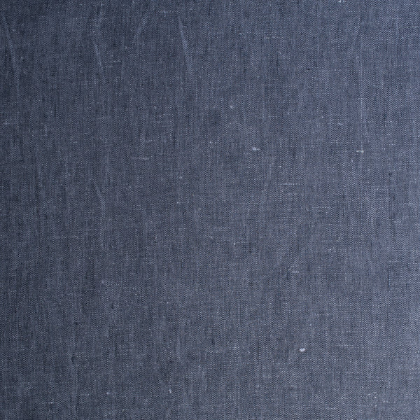 Twilight Navy deep blue-charcoal 100% linen fabric, 225 GSM, 25 LEA with visible yarn texture.