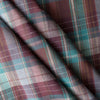 Vineyard Plaid linen fabric with wine-toned and rustic neutral yarn-dyed stripes, 100% linen, 130 GSM, 60 LEA.