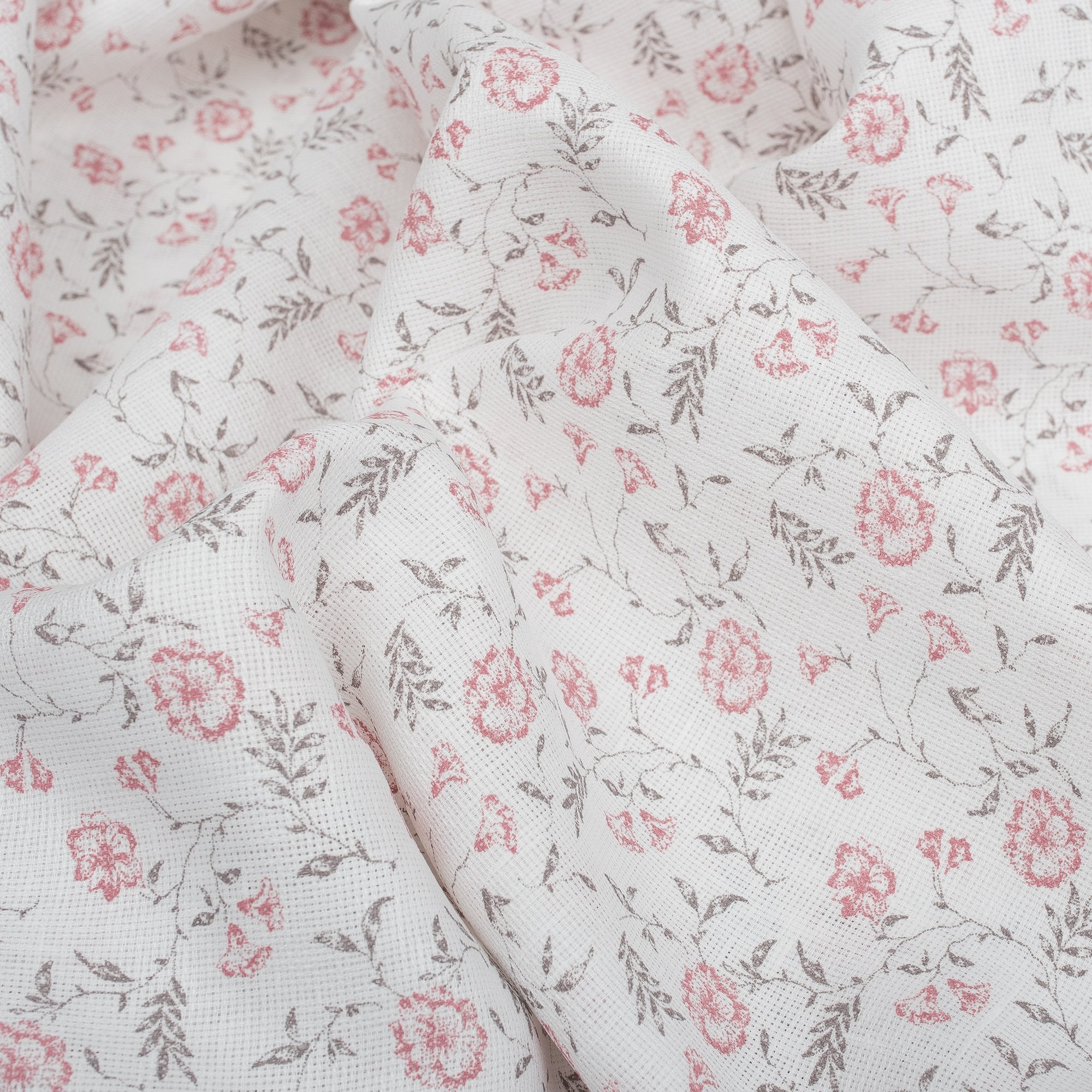 Blossom printed Sheer 100% French Flax Linen Fabric