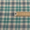 Blue Green Plaid 100% French Flax Linen Fabric