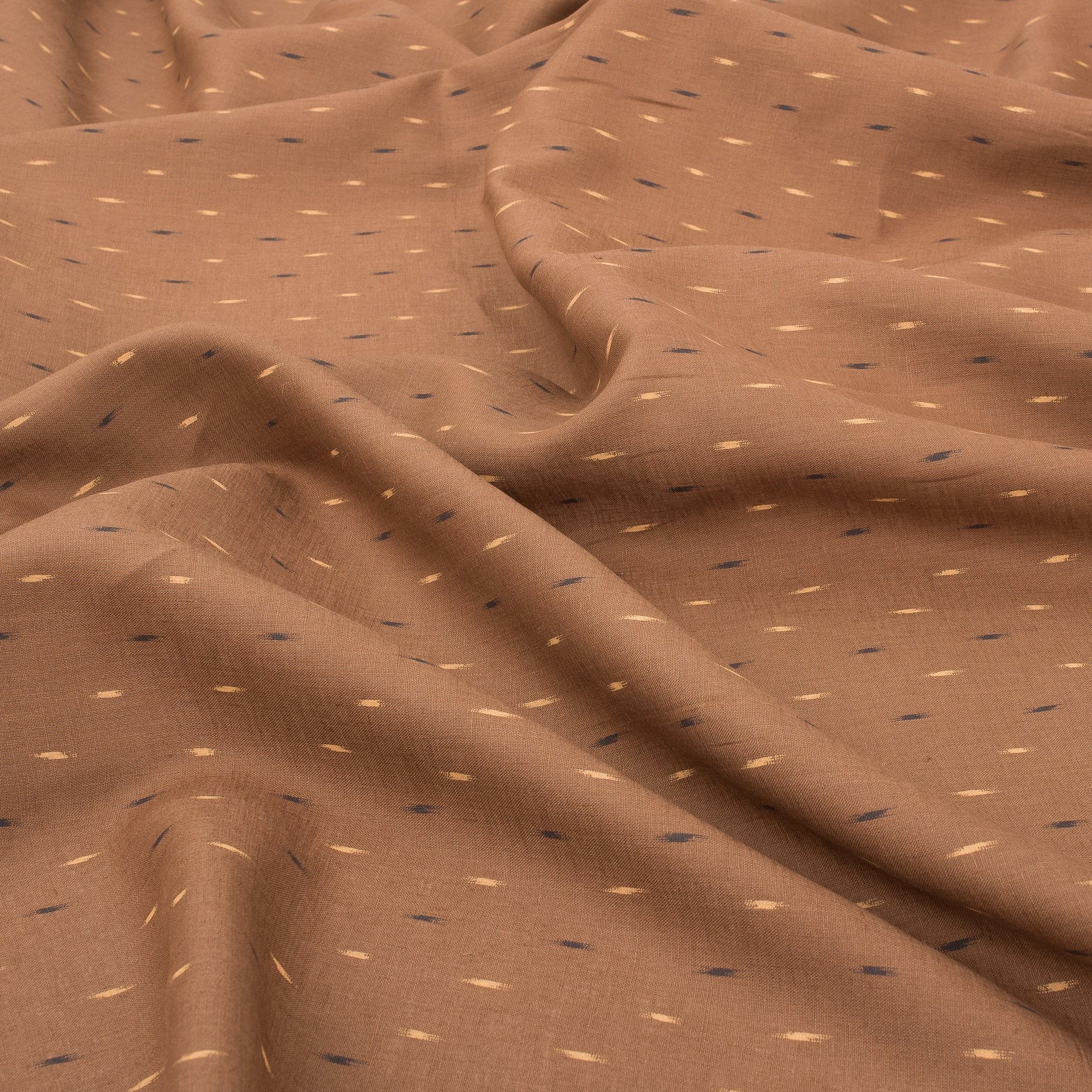 Chestnut Brush Stroke 100% Linen Fabric