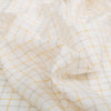Creamy Lemon Oatmeal Check 100% Linen Fabric