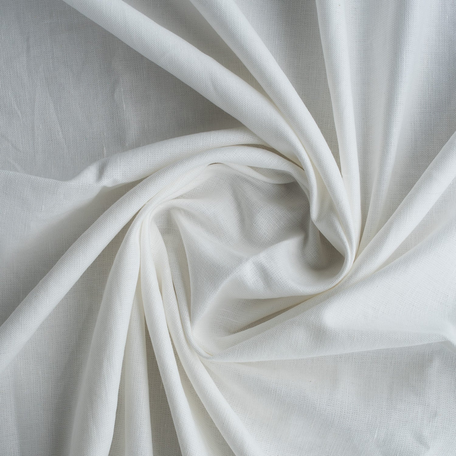 Crisp White Linen Blend Fabric
