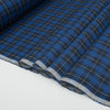 Dark Blue Plaid 100% French Flax Linen Fabric