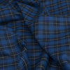 Dark Blue Plaid 100% French Flax Linen Fabric