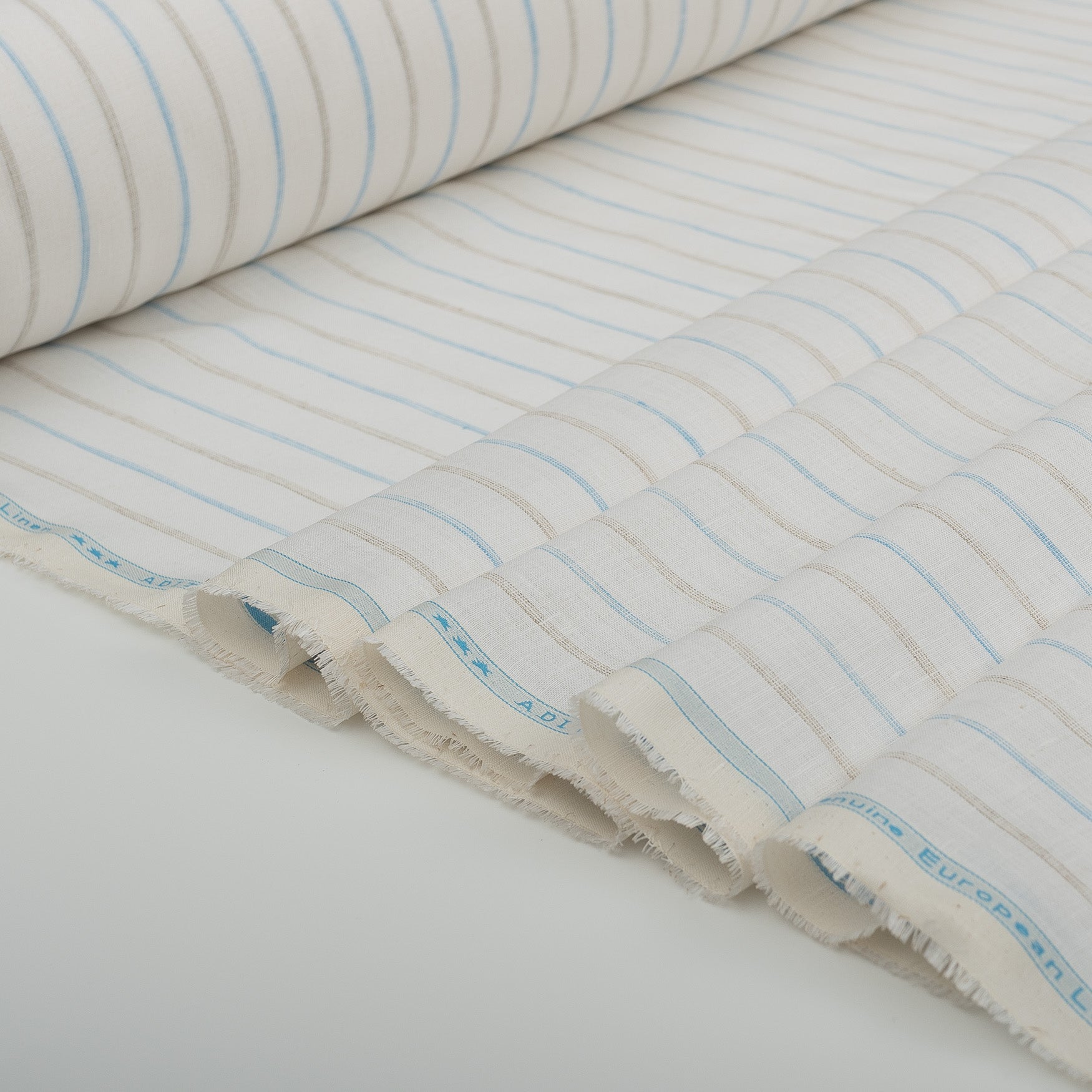 Earth & Sky Stripe 100% Linen Fabric