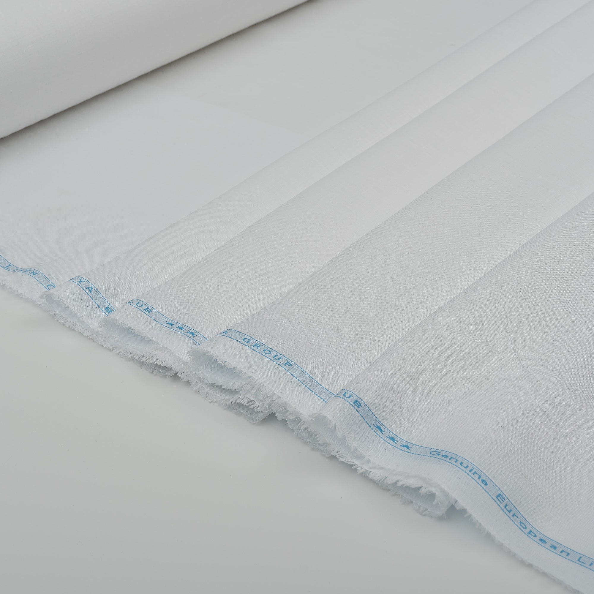 Feather White 100% Linen Fabric