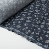 Floral Navy 100% Linen Fabric