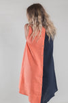 Fusion Pure Linen Tunic-Pure Linen Dress-de Linum-S-Indigo Blue and Washed Coral-de Linum