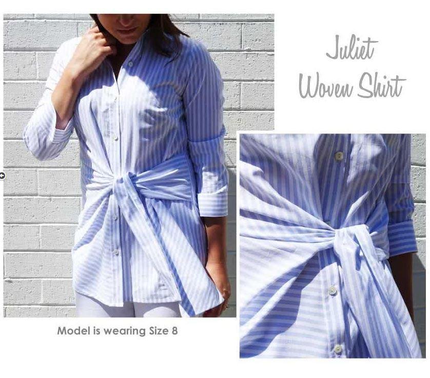 Juliet Woven Shirt Multi-Size Sewing Pattern - hard copy