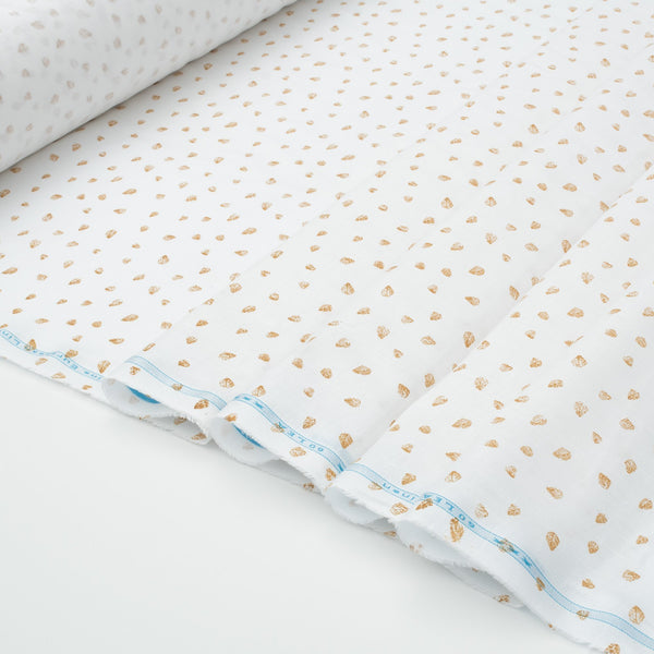 Little Leaf Print 100% Linen Fabric