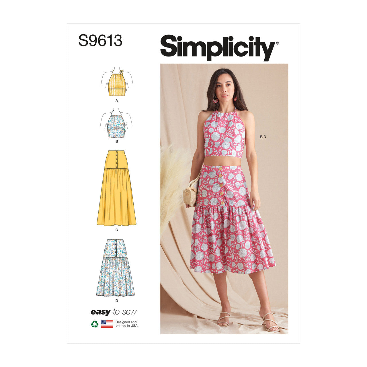 Misses' Top and Skirts S9613 Multi-Size Sewing Pattern