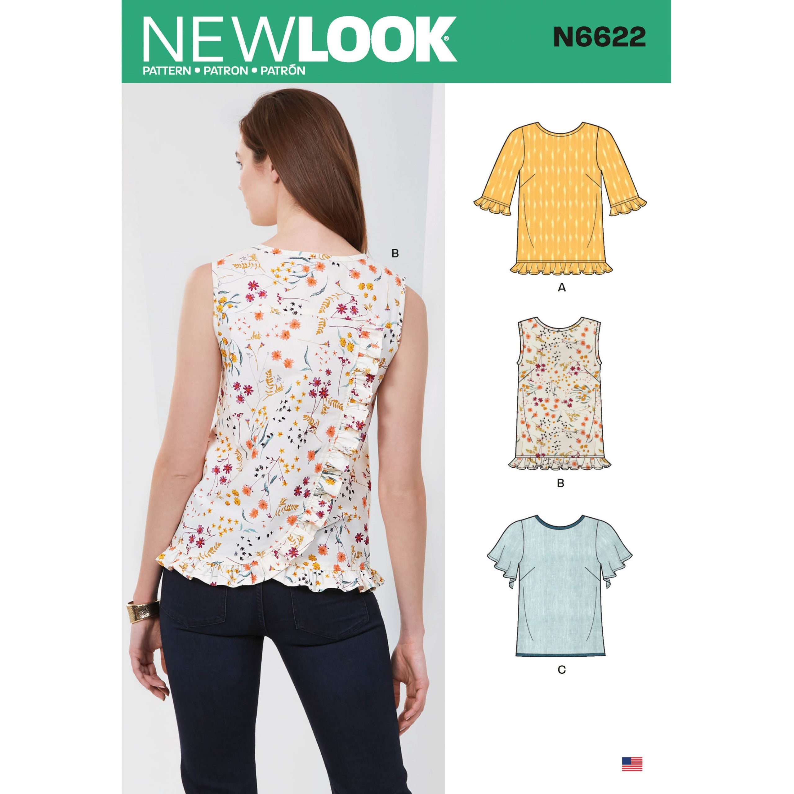 Misses' Tops New Look N6622 Multi-Size Sewing Pattern