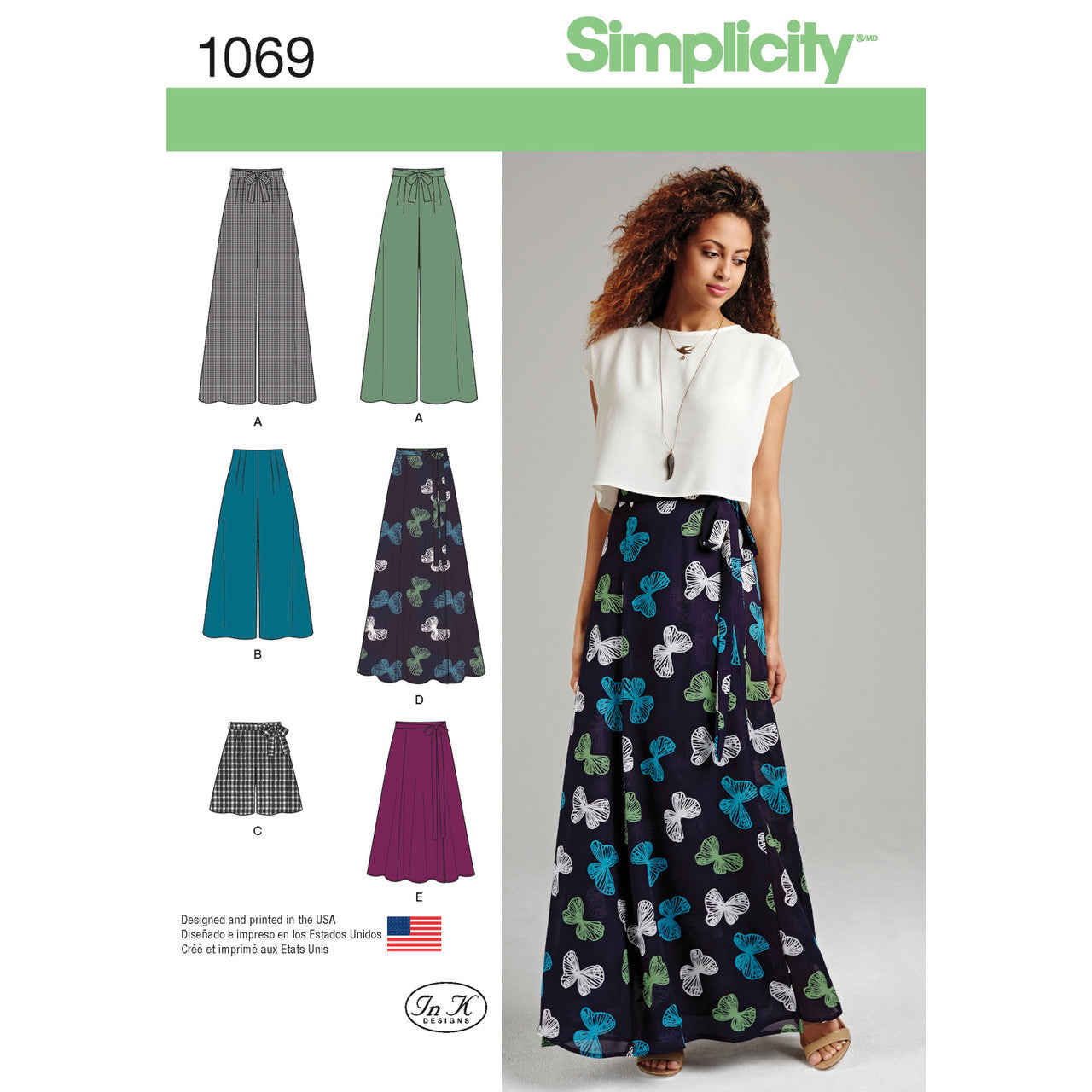 Misses' Wide-Leg Pants or Shorts & Skirts S1069 Multi-Size Sewing Pattern