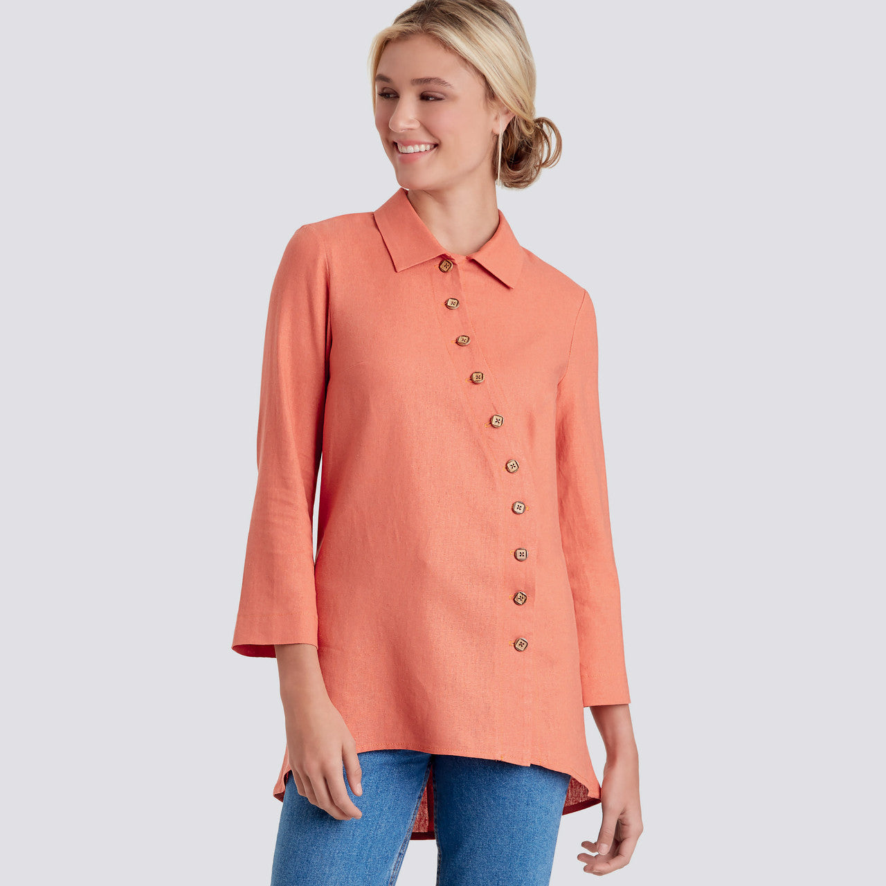 Misses' & Women's Button Front Shirt Sewing Pattern