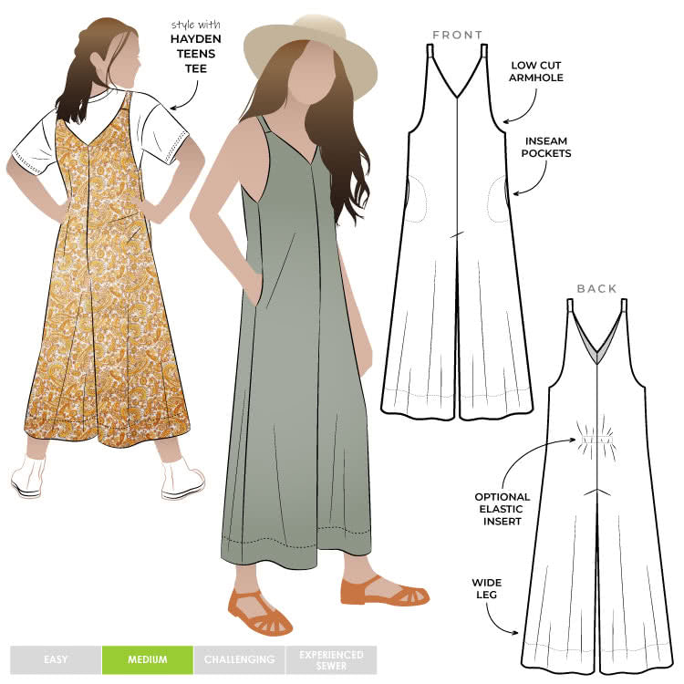 Norman Teens Jumpsuit Multi-Size Sewing Pattern - hard copy