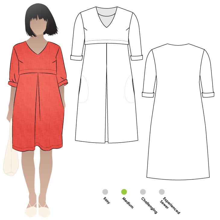 Patricia Rose Dress Multi-Size Sewing Pattern - hard copy