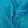 Pop of Blue Plaid 100% Linen Fabric