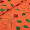 Premium Embroidered 100% French Flax Linen Fabric-Orange