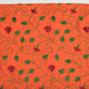 Premium Embroidered 100% French Flax Linen Fabric-Orange