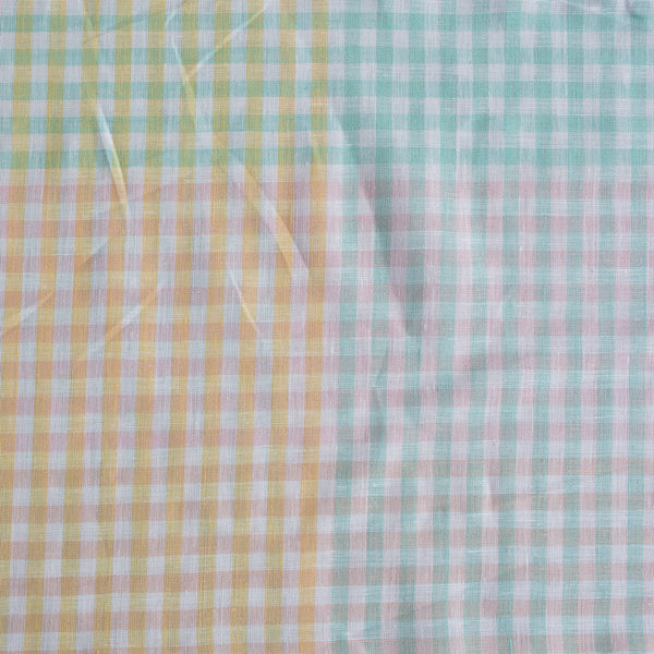 Rainbow Gingham 100% Linen Fabric