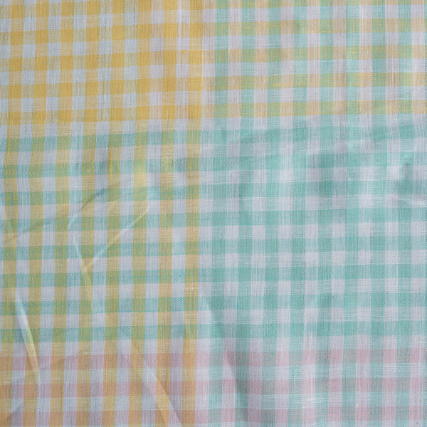 Rainbow Gingham 100% Linen Fabric