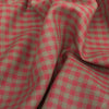Red Olive Gingham 100%  Linen Fabric
