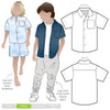 Rhys Kids Overshirt  Multi-Size Sewing Pattern - hard copy