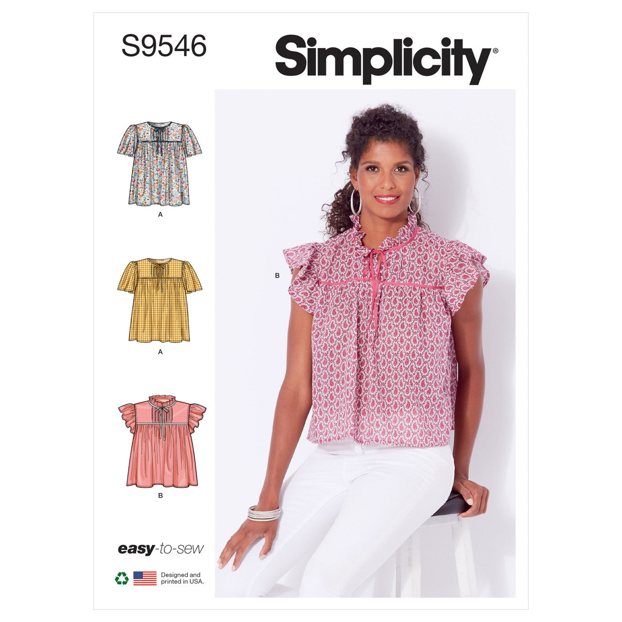 Simplicity S9546 Misses' Tops Multi-Size Sewing Pattern