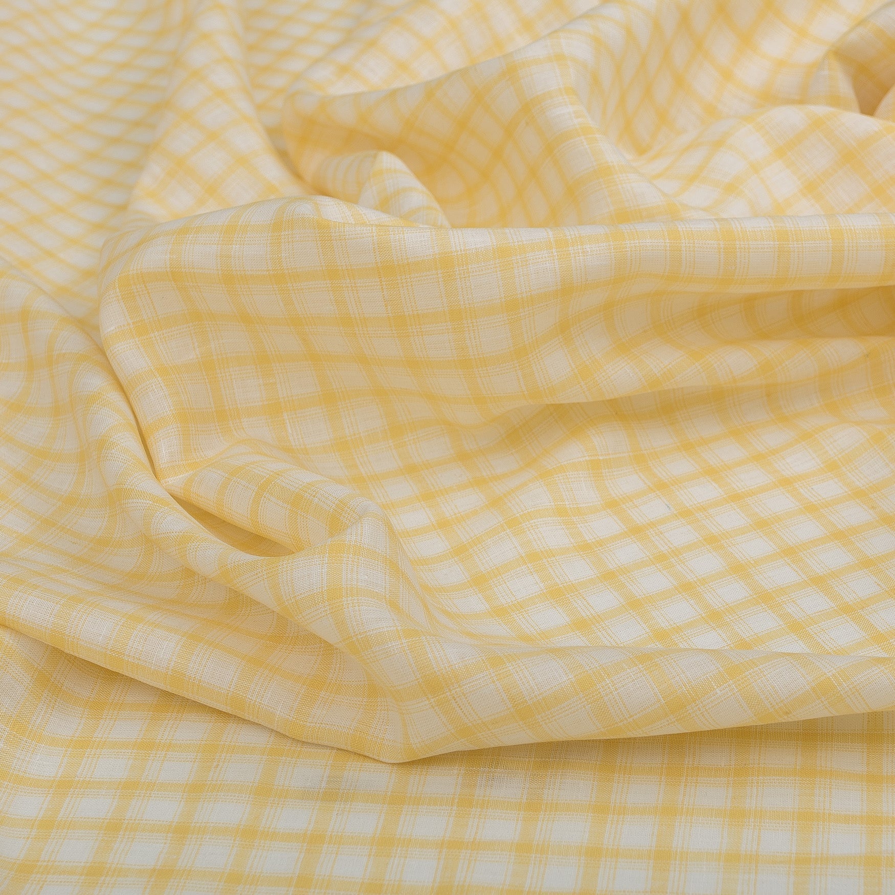 Sunny Check 100% Linen Fabric