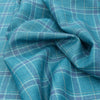 Teal Green & Blue Plaid 100% Linen Fabric