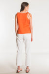 The Strapped Cami Top-Pure Linen Top-de Linum-XS-Bright Orange-de Linum