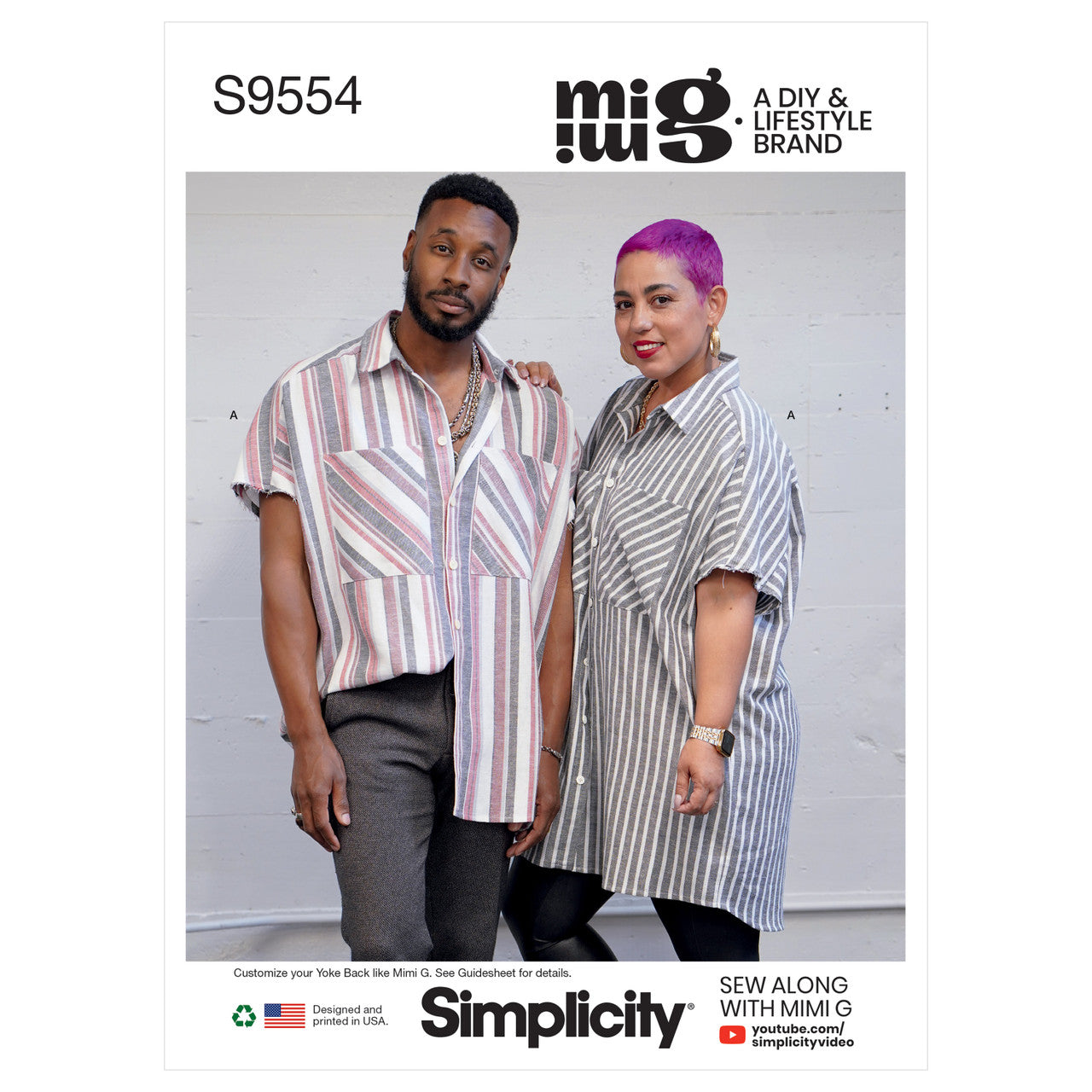 Unisex Shirt in Two Lengths Multi-Size Sewing Pattern